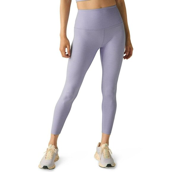 Beyond Yoga High Waist Rib Midi Leggings Gray Wide Waistband  M - Picture 1 of 10
